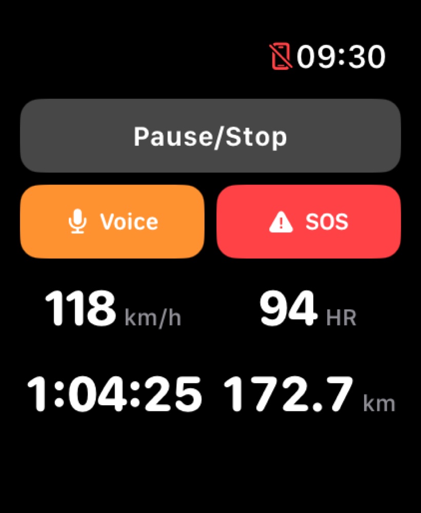 Active tracking with speed and time on Apple Watch